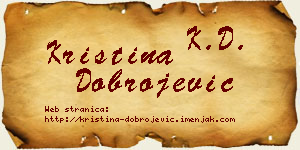 Kristina Dobrojević vizit kartica